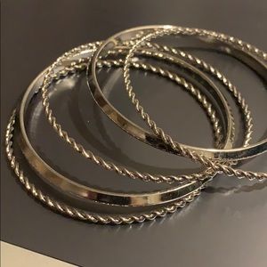 Lot of 5 silver bangle bracelets from MX